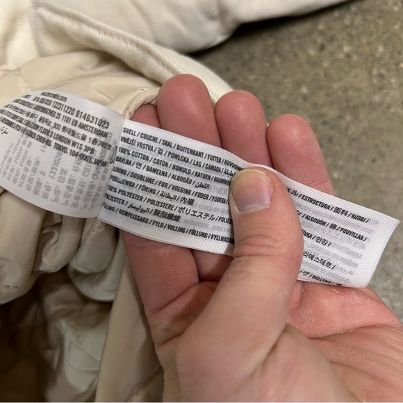 Abercrombie & Fitch Detroit Jacket Mens Small Beige Canvas Corduroy Collar Work - Picture 7 of 8